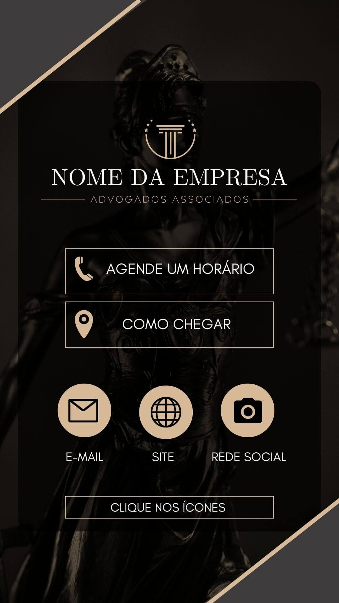 Cartão digital interativo para escritório de advocacia simples preto